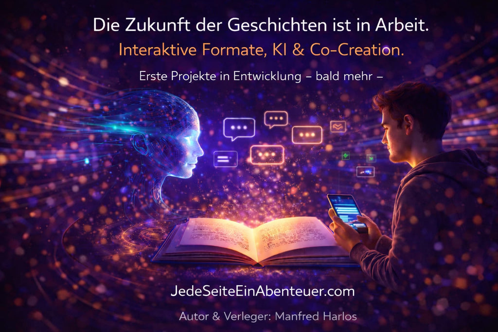 The Future of Stories – An interactive literature project. "Header: Interactive, app-based narrative and reading formats (literature project)"